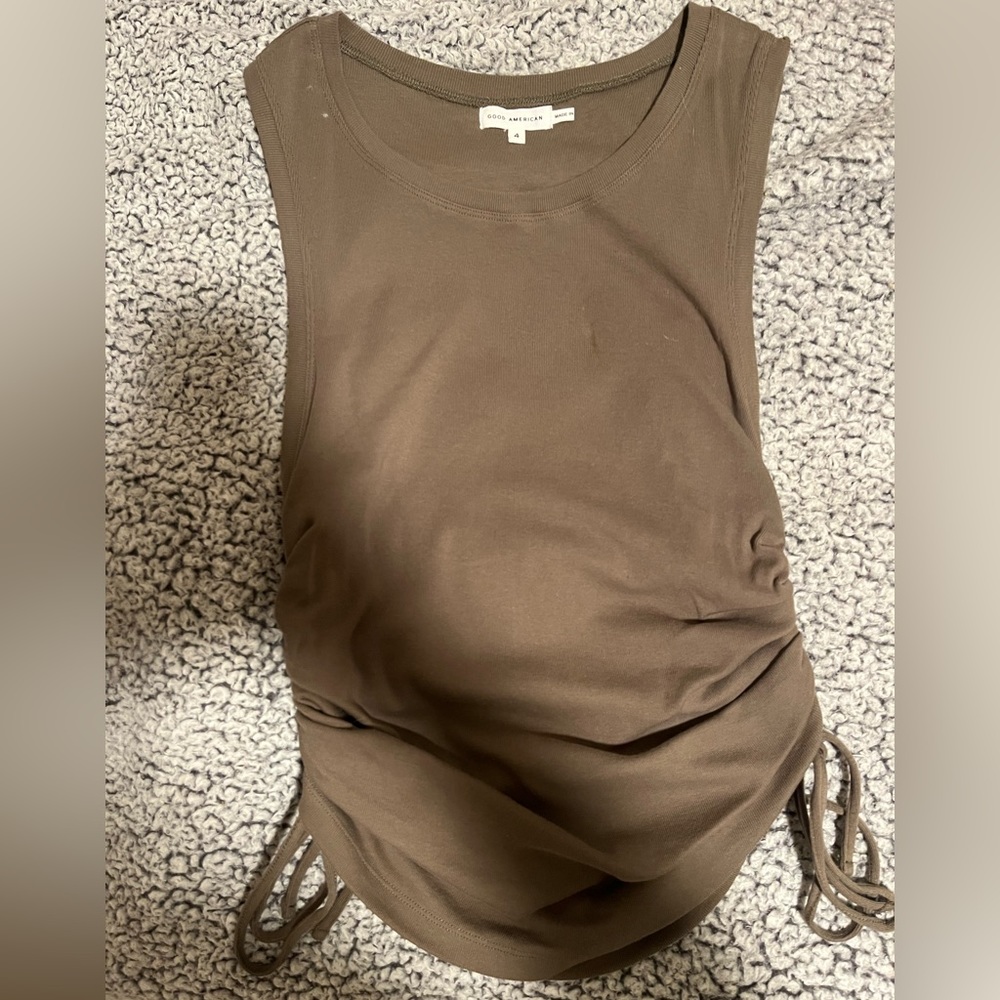 Good American Rusched Tank Top
